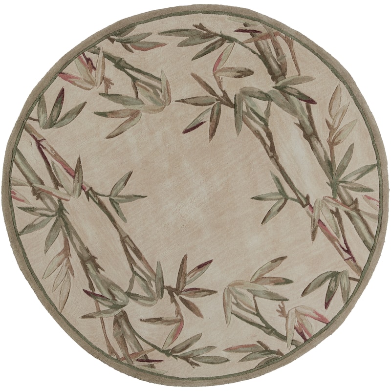 Domani Classics Hand-tufted Wool Bamboo Shoot Area Rug - 7'6" Round - Ivory
