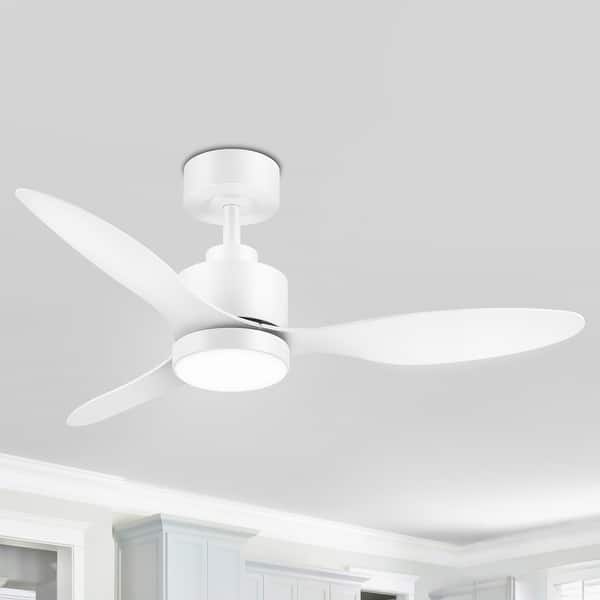 slide 2 of 15, 52"/42" Black/Gold LED Ceiling Fan with Lights Remote(3-Blade) 42in - White