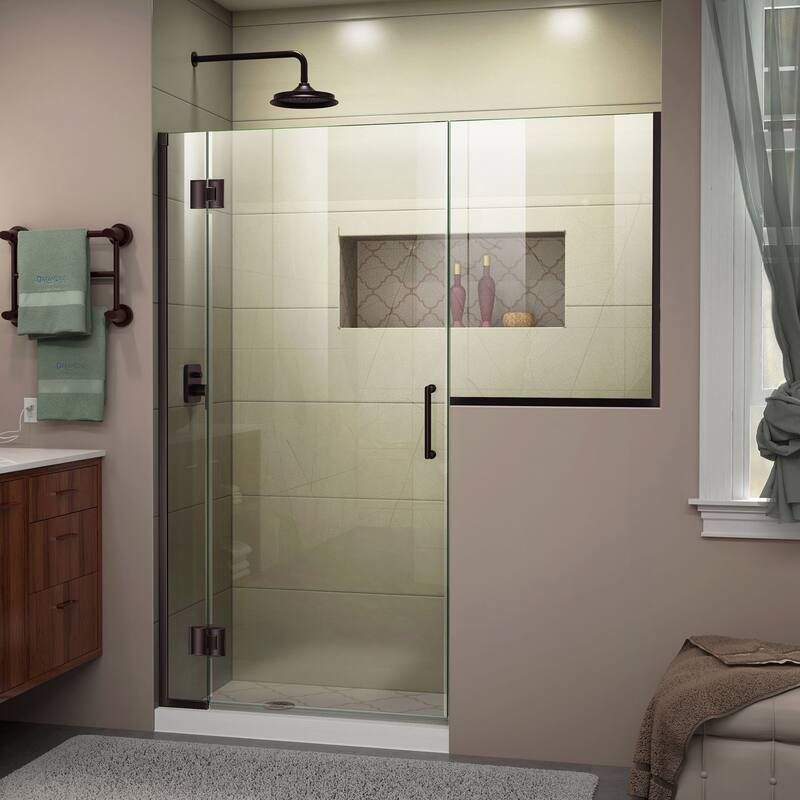 DreamLine Unidoor-X 67-67 1/2 in. W x 72 in. H Frameless Hinged Shower Door - 67" - 67.5" W - Oil Rubbed Bronze Finish