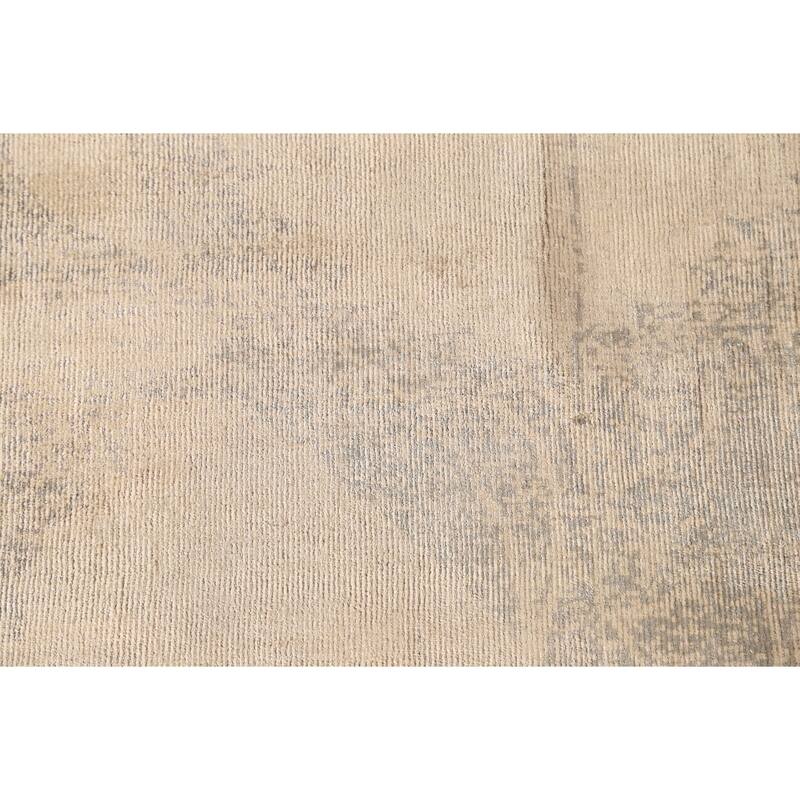 Yellow Abstract Modern Area Rug Handmade Wool Carpet - 5'8"x 7'11"