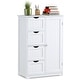 preview thumbnail 10 of 11, Costway Wooden 4 Drawer Bathroom Cabinet Storage Cupboard 2 Shelves