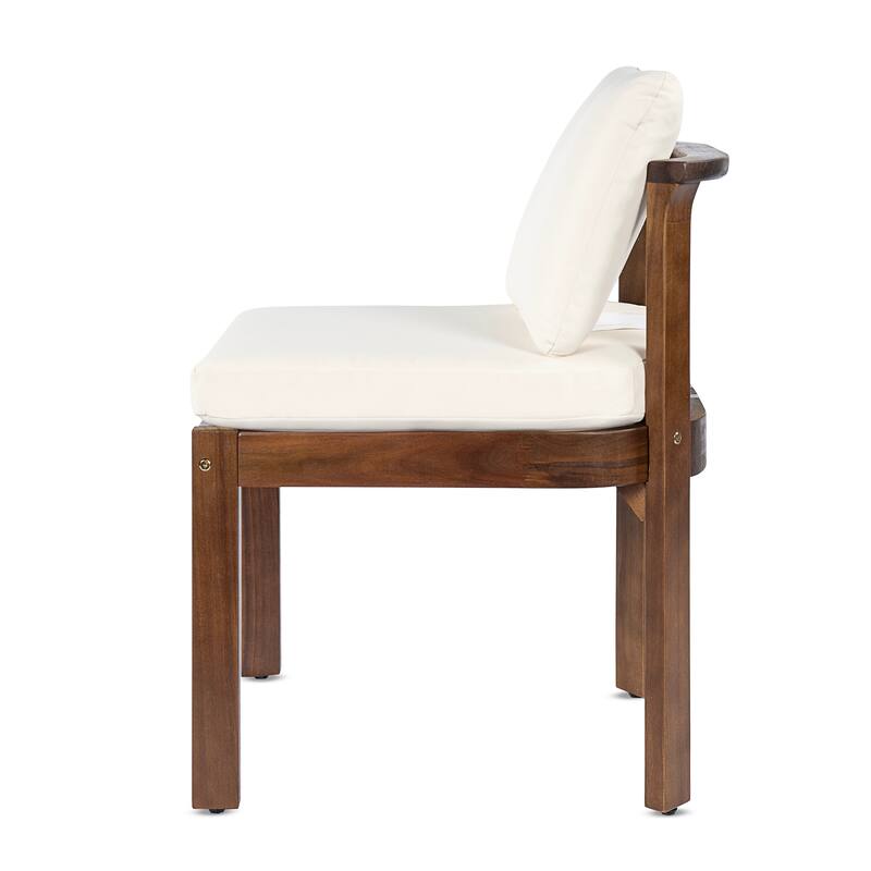Christopher Knight Home - Modern Wooden Outdoor Dining Chair with Cushions