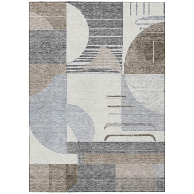 HomeRoots Geometric Modern Rectangle Outdoor Rug