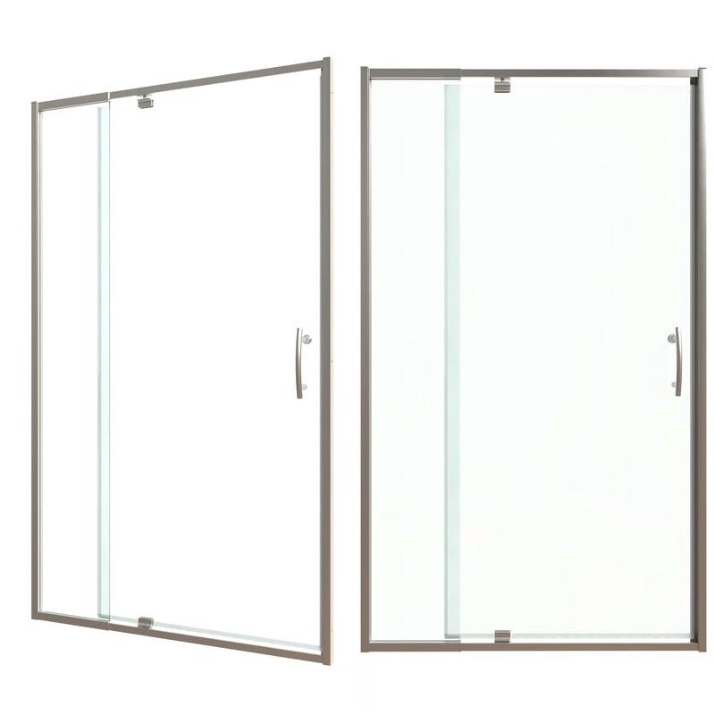 Modland 42''/48''/54''/60''W x 71''H Frameless Pivot Swing Shower Door Enclosure with 1/4" SGCC Tempered Glass Door