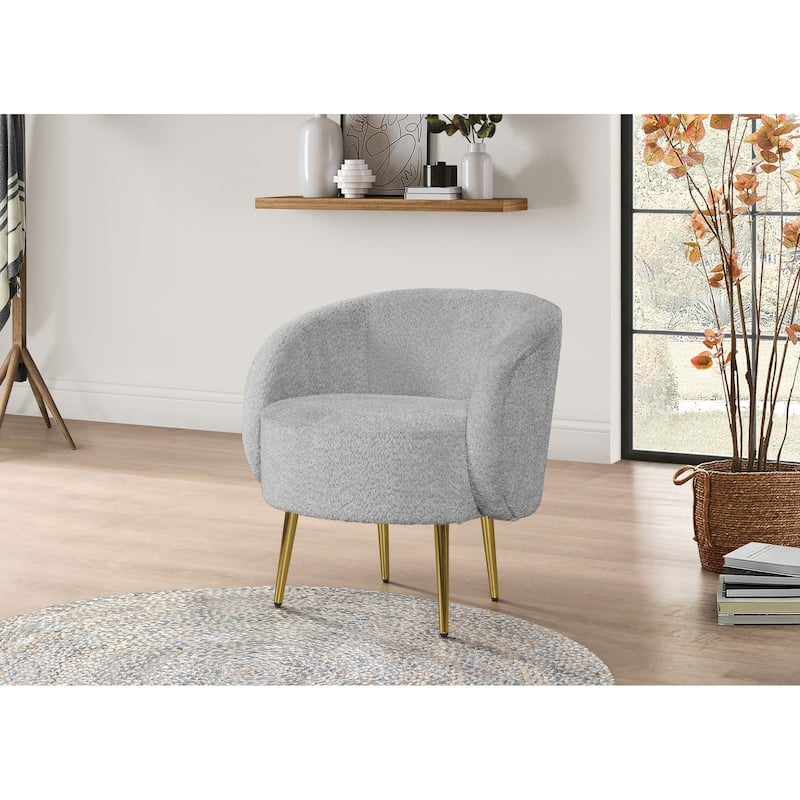 Molly Boucle Fabric Arm Chair with Ottoman