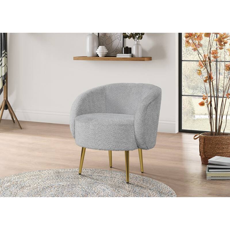 Molly Boucle Fabric Living Set (Arm Chair with Ottoman/Loveseat with coffee table)