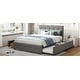 preview thumbnail 6 of 49, Upholstered Platform Bed with Drawers and Trundle, Queen Size, Linen Fabric, for Bedroom