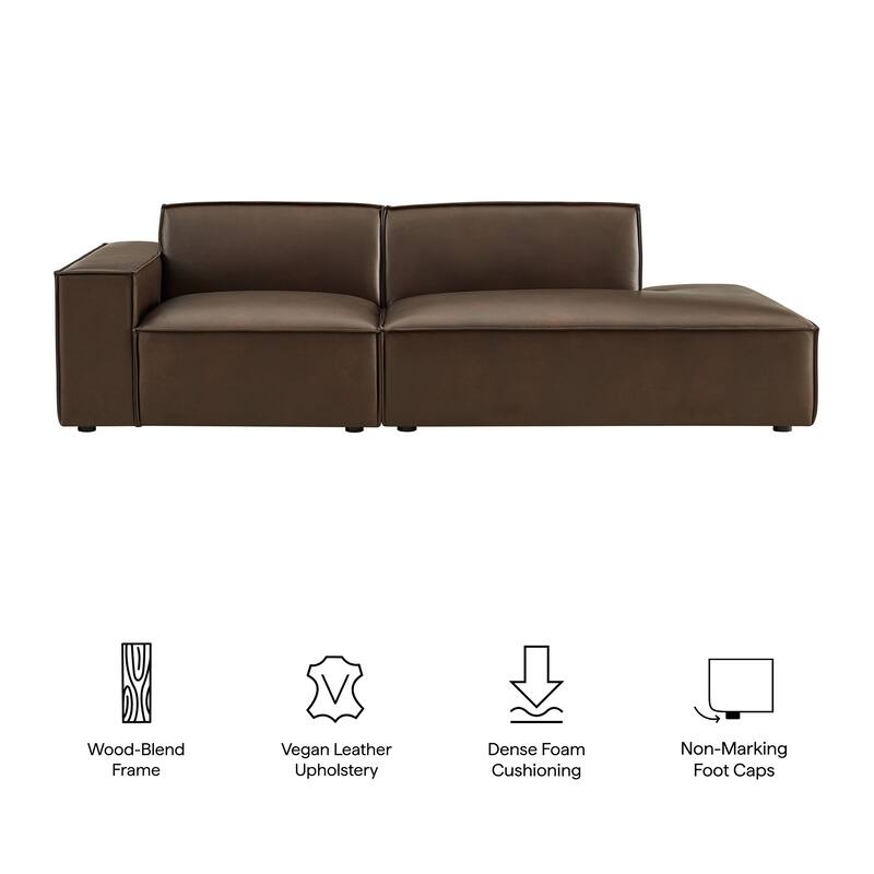 Restore 2-Piece Vegan Leather Modular Loveseat