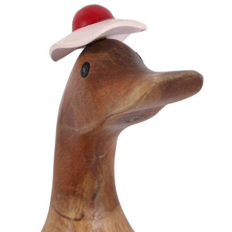 Decorative Wooden Bikini Duck Figurine Sculpture - 16.0"