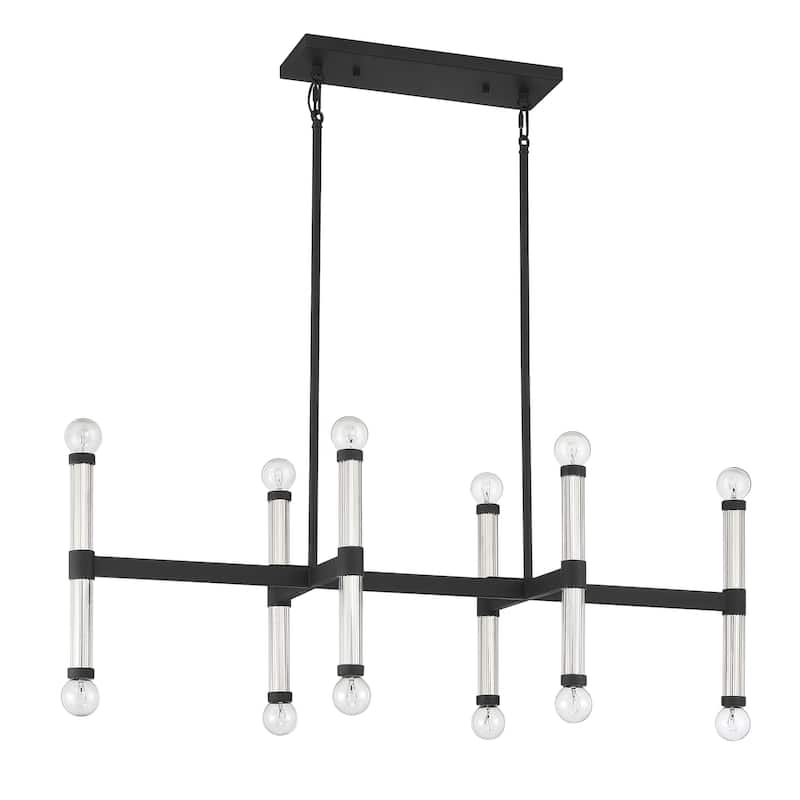 Kingsburg 12-Light Linear Chandelier (RELEASED) - Matte Black