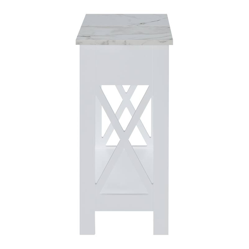 Convenience Concepts Oxford Flip Top End Table with Charging Station and Shelf