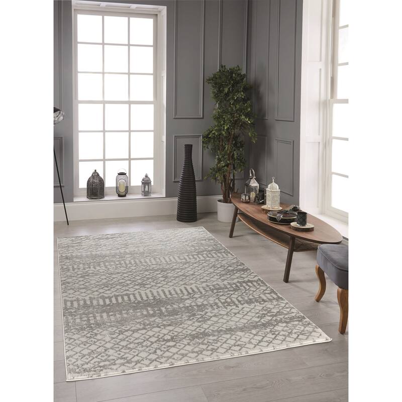 Maz Collection Abstract Geometric Area Rug
