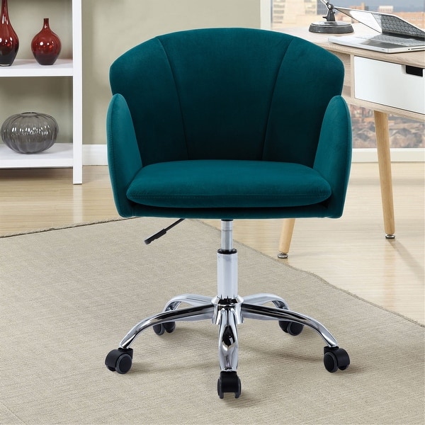 slide 2 of 40, Modern Swivel Office Chair with Casters, Adjustable Lift Height, Teal Teal