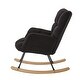 preview thumbnail 51 of 51, Teddy Fabric Tufted Glider Rocking Chair with Metal Frame