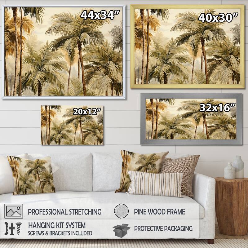 Designart "Palm Tree Desert Oasis III" Palms & Palm Trees Wall Art