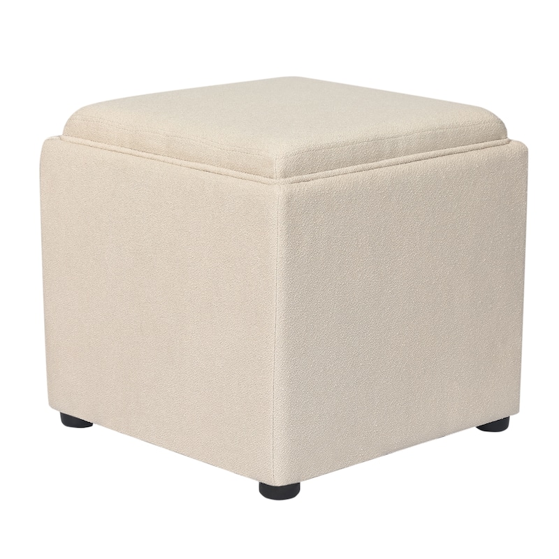 Adeco Storage Ottoman With Tray