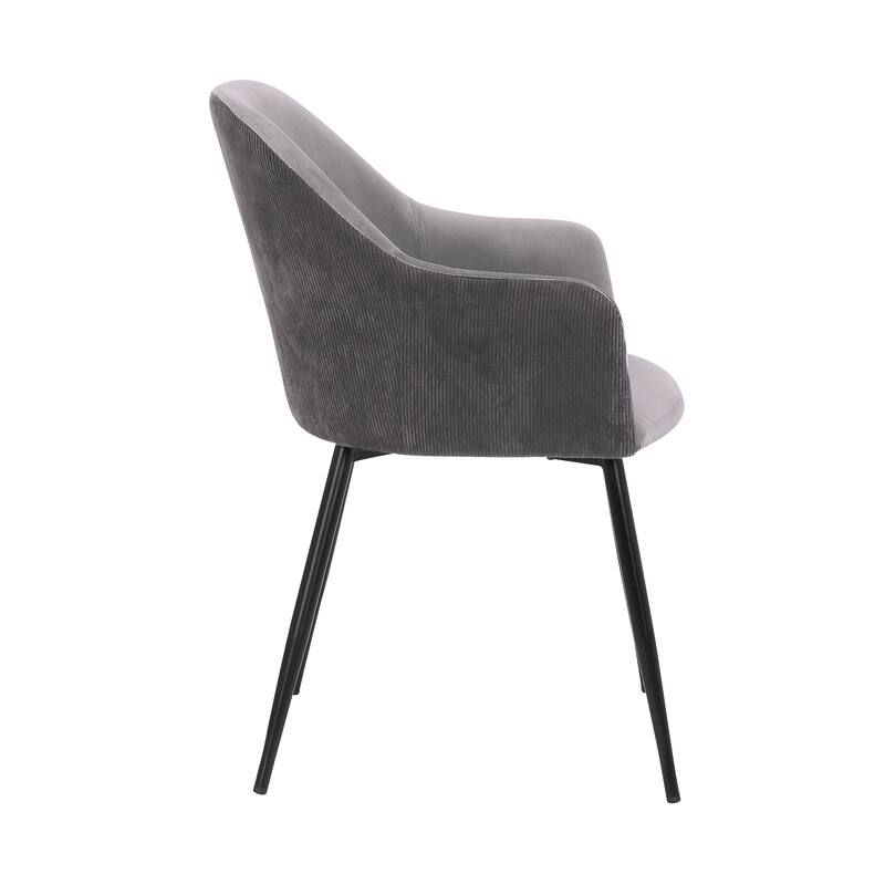 Pixie Two Tone Fabric Dining Room Chair with Black Metal Legs