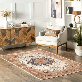 Nuloom Cira SpinClean Traditional Vintage Machine Washable Area Rug