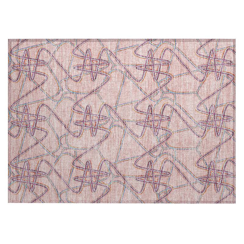 Machine Washable Indoor/ Outdoor Contemporary Links Chantille Rug