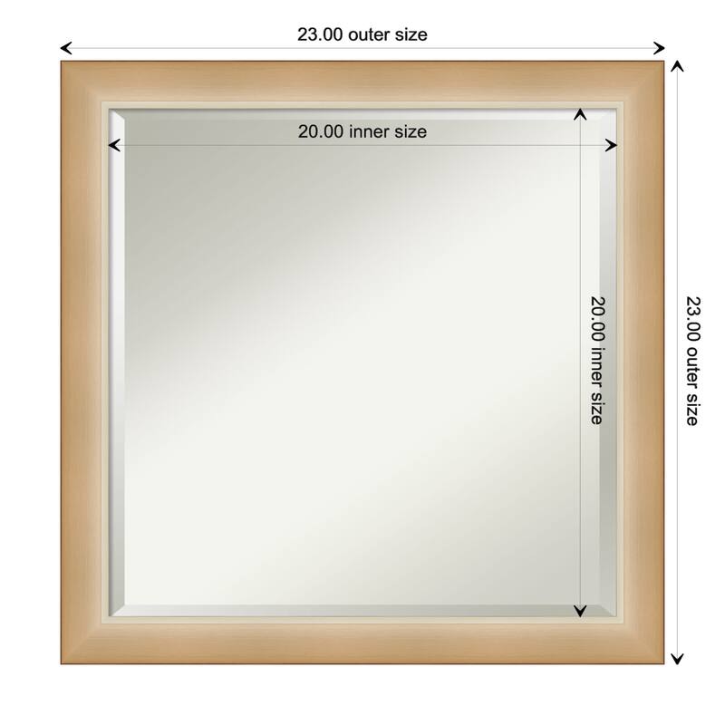 Beveled Wall Mirror - Eva Frame - Outer Size: 23 x 23 in - Eva Ombre Gold Narrow