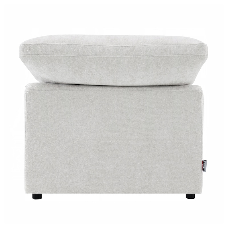Linen and Wood Modular Armless Chair