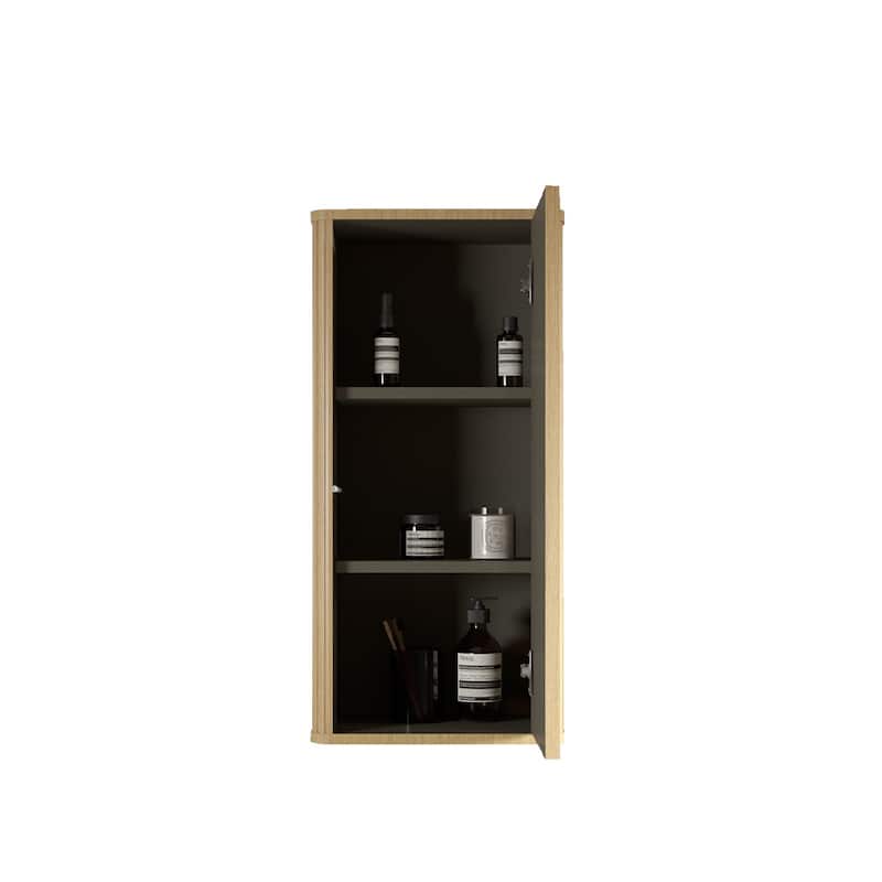 Striped Brushed Floating Bathroom Floating Side Cabinet,Wall-Mounted