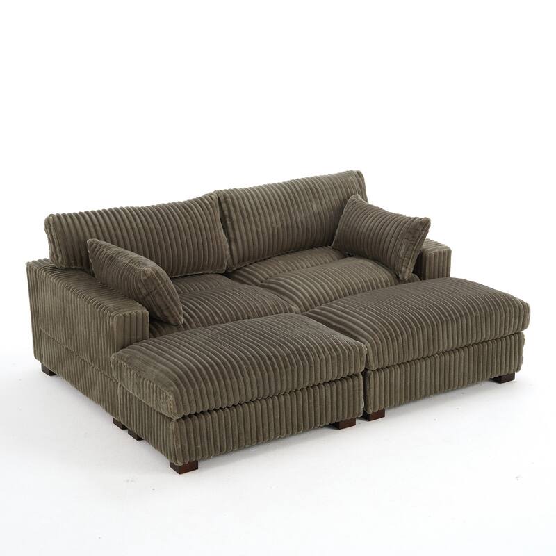 Plush Cloud Couch Modular Sectional Sofa with Ottoman