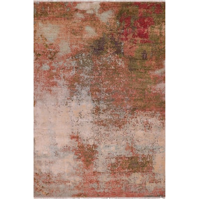 Contemporary Ziegler Maximo Blue Beige Wool&Silk Rug - 8'0'' x 10'6''