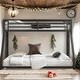 preview thumbnail 2 of 7, Stable and Safe Twin XL over Queen Metal Bunk Bed with Dual Ladders for Bedroom