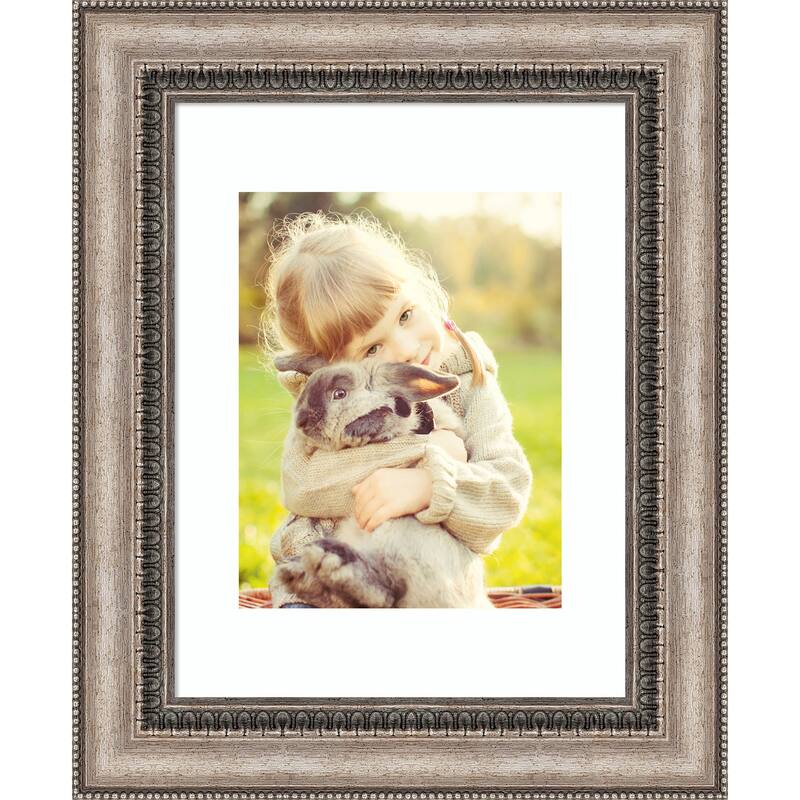 Lyla Ornate Silver Framed Picture Frame, Photo Frame - 11x14 Matted to 8x10