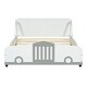 preview thumbnail 3 of 8, Full Size Car-Themed Platform Bed with Rolling Wheels and Side Rails for Safe and Stylish Sleep
