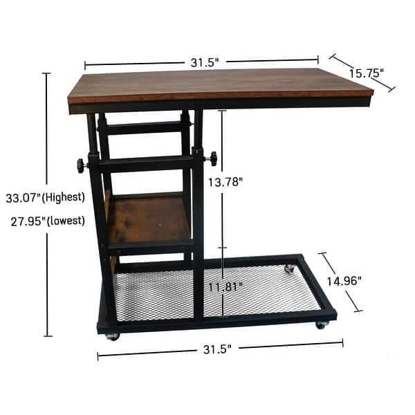 Side table rolling cart C-shaped with storage rack - Bed Bath & Beyond ...