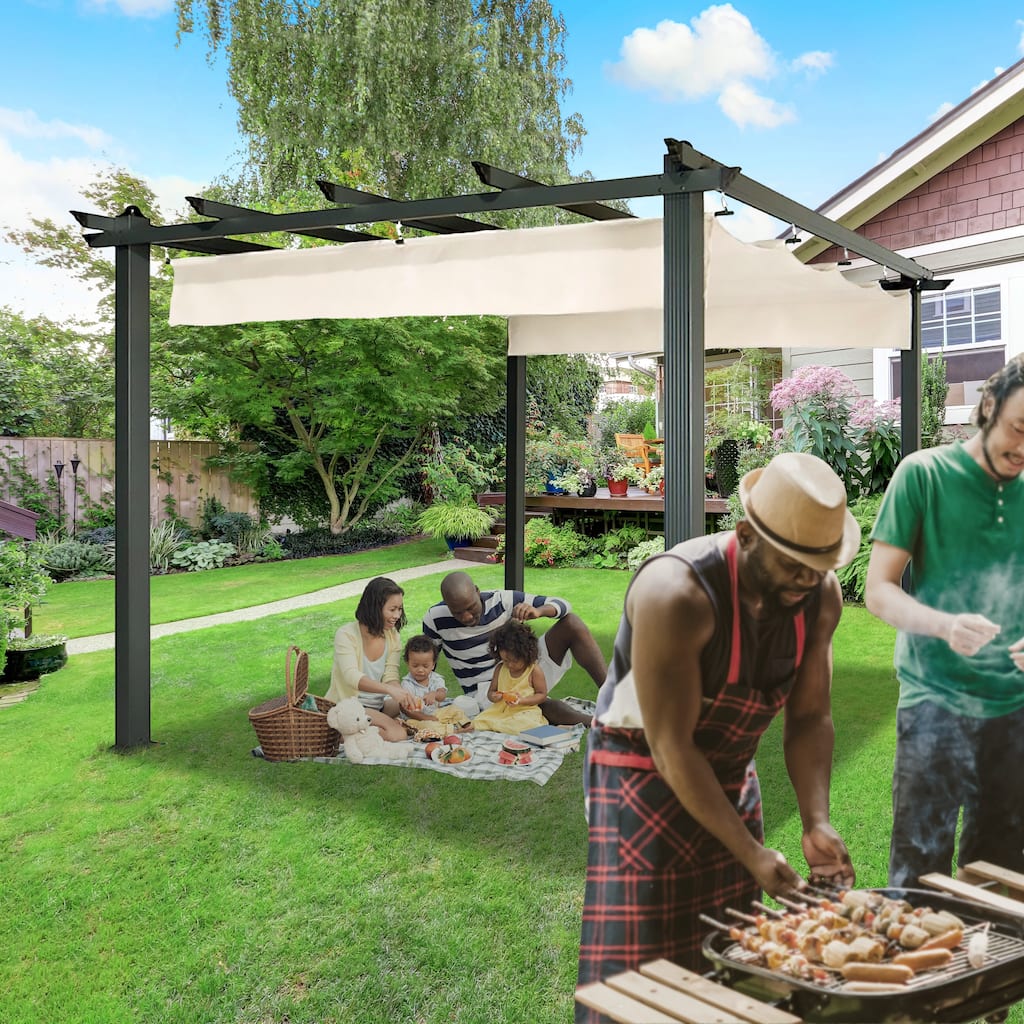 ALEKO Aluminum 9.5-foot Square Outdoor Canopy Pergola