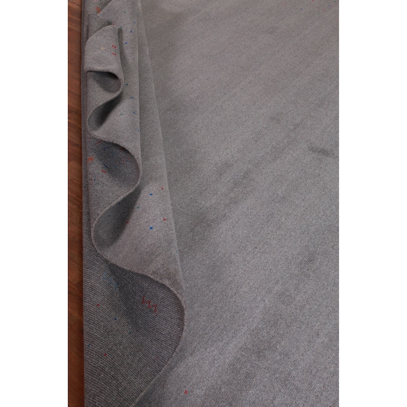 Hand Knotted Oriental 100% Wool Carpet Tribal Tribal Greys & Charcoal Gabbeh Area Rug - 12' 5'' X 9' 3''