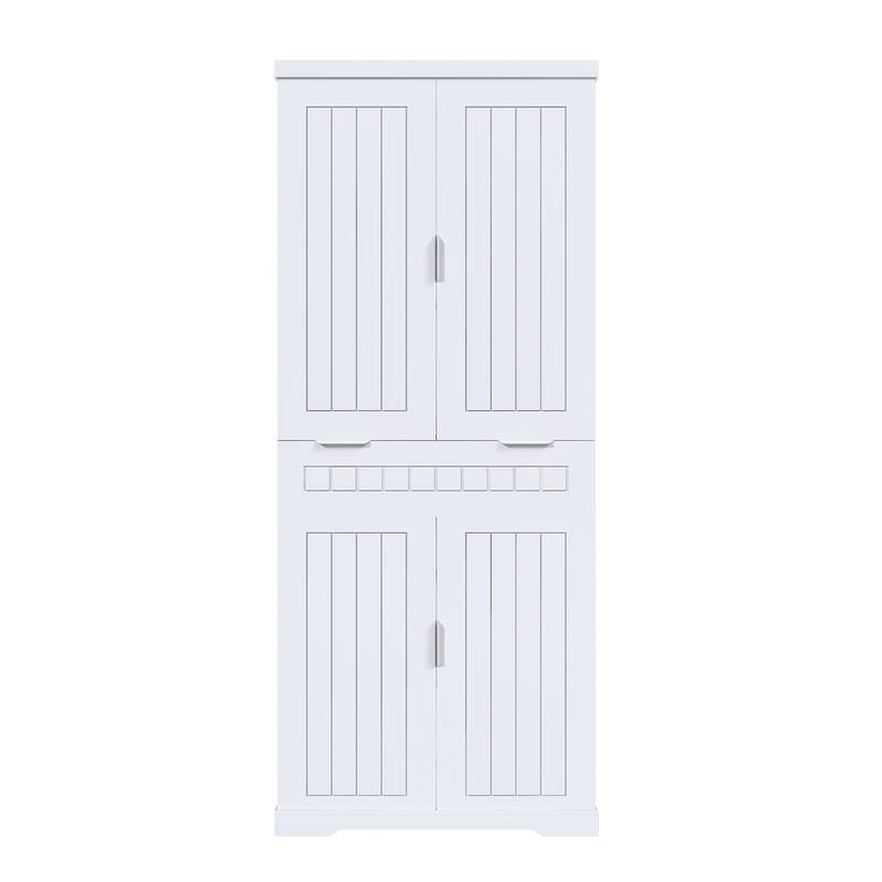 71.65" Kitchen Pantry Cabinet with Drawer, 2 Cabinets & 6 Door Shelves, Adjustable Storage, Freestanding Farmhouse Cupboard