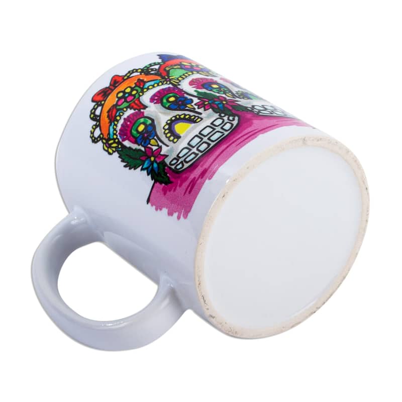 Novica Handmade Mexican Sugar Skulls Ceramic Mug