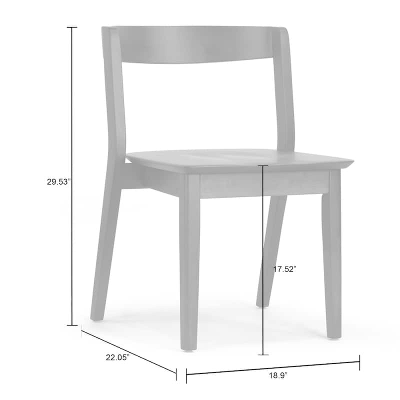 Set of 2 Astor Dark Brown Solid Wood Chair with Curved Back