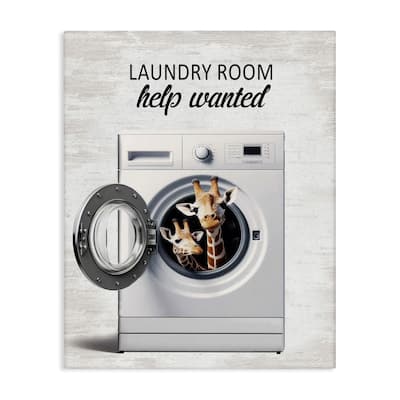 Stupell Laundry Room Help Wanted Canvas Wall Art Design By Lettered and Lined