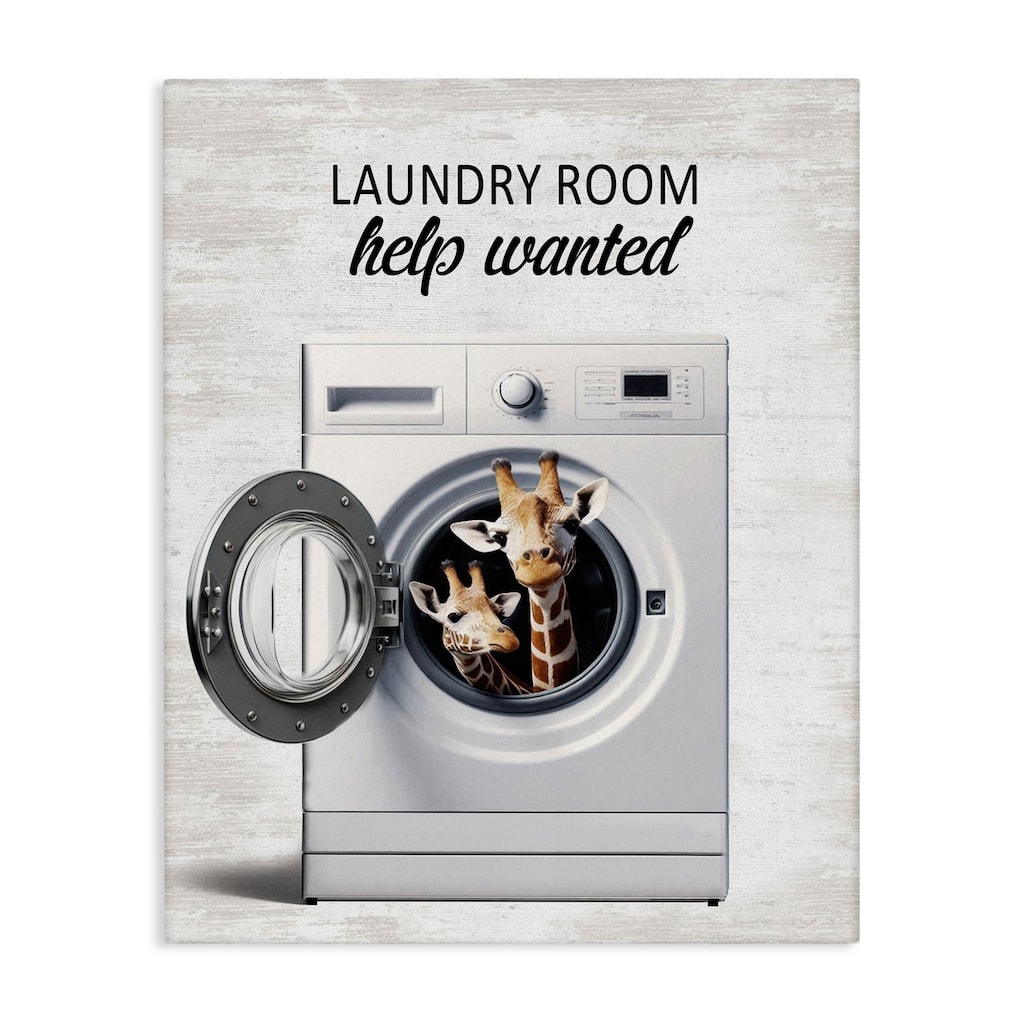 Stupell Laundry Room Help Wanted Canvas Wall Art Design By Lettered and Lined