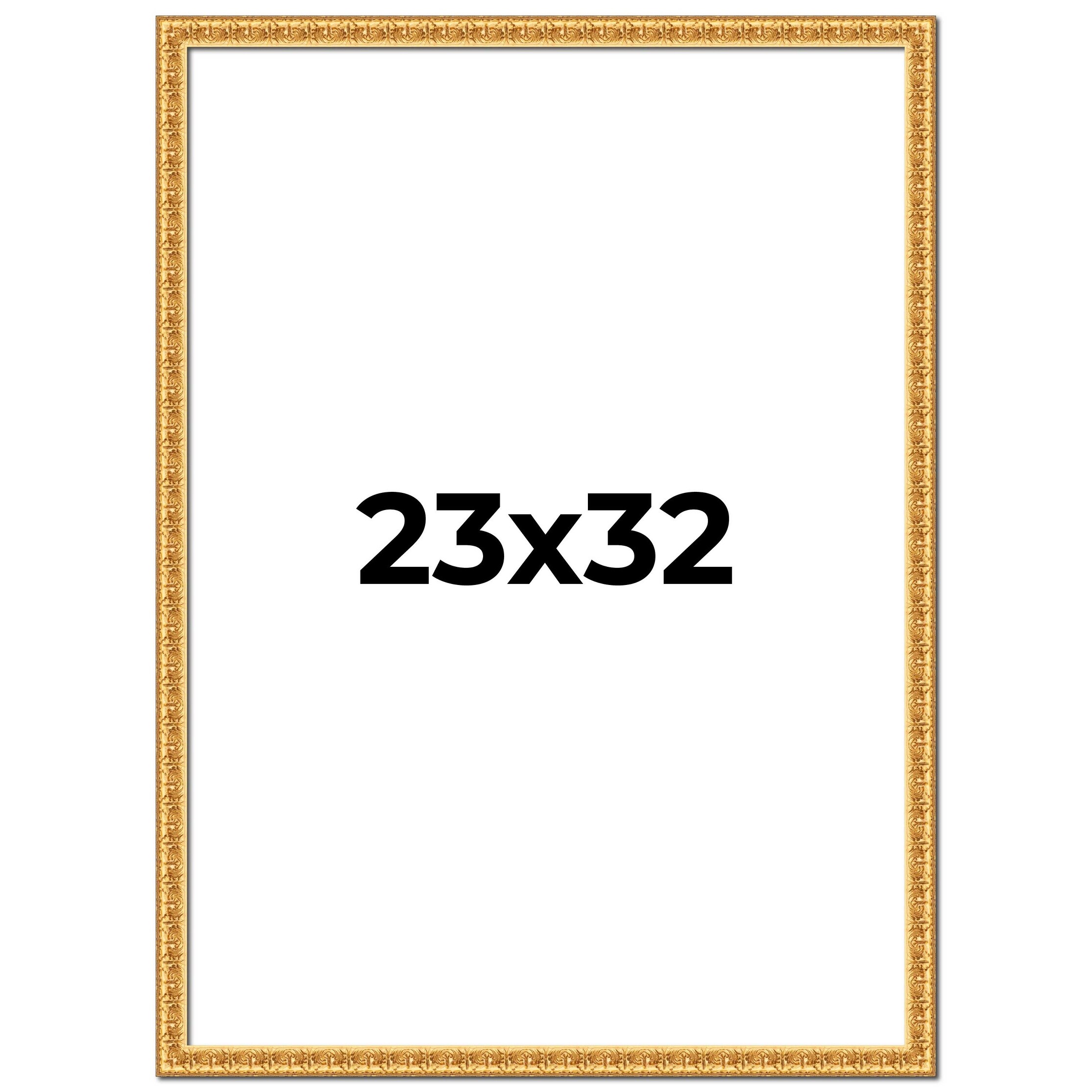 23x32 Frame Gold Real Wood Picture Frame Width 1 inches | Interior