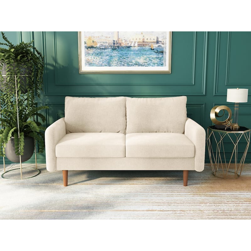 58'' Velvet Square Arm Loveseat - Beige