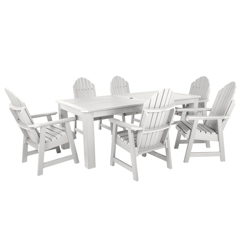 HIGHWOOD Hamilton Adirondack 7-Piece Outdoor Dining Height Set - White