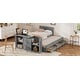 preview thumbnail 16 of 30, Twin Wooden Platform Bed with Trundle, Built-in Study Desk, Storage Shelf & 3 Drawers, Space-Saving Bed for Kids/Teens