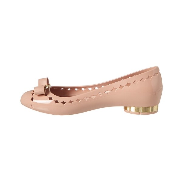 flower heel jelly ballet flat