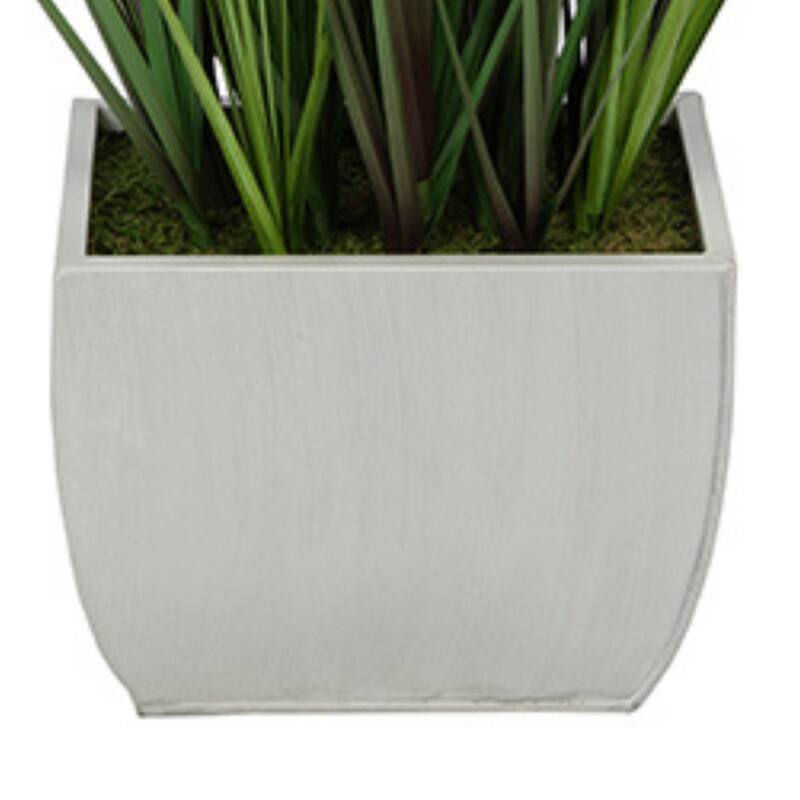 Faux PVC Grass in Large Rectangle Zinc Planter