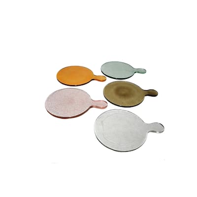 Small Round Recycled Glass Serving Board Dia 12" & W 9"