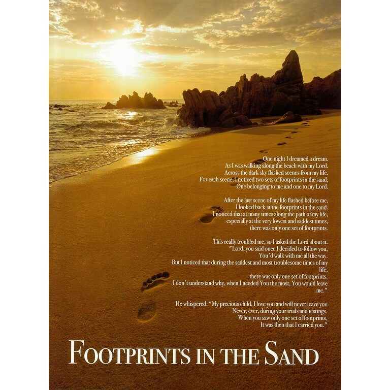 Shop Footprints In The Sand Poster 18x24 Overstock 12081826