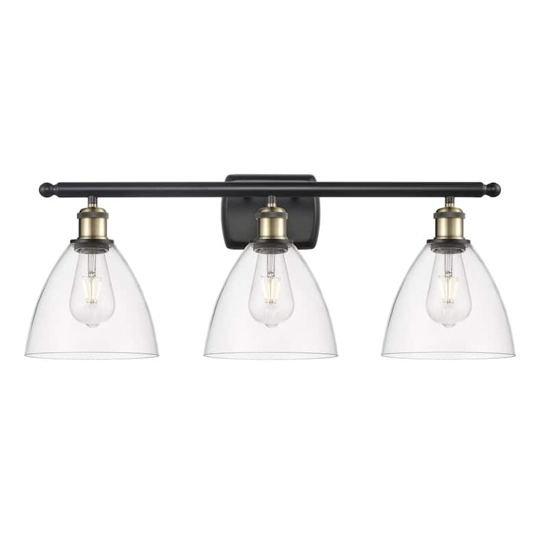 Innovations Lighting 516-3W-11-28 Bristol Vanity Bristol 3 Light 28" - Black Antique Brass / Clear