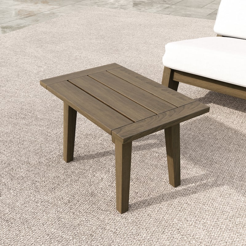 Acacia Wood Outdoor Armless Club Chair With Waterproof Cushion