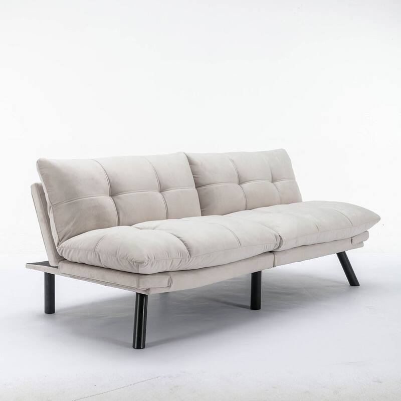 Modern Upholstered 2-Seater Sofa Bed with Adjustable Backrest and Armrests - 70:l